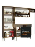 Armário De Cozinha Compacta 169cm Rustic/preto Emilly Madesa 09 Rustic/preto Rustic/preto
