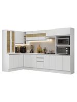 Armário De Cozinha Completa De Canto 100% Mdf 447 Cm Smart Madesa 02 Branco