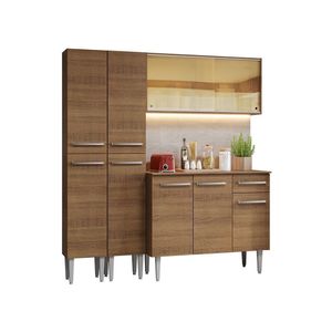 Armário De Cozinha Compacta 169cm Rustic Emilly Madesa 09 Rustic Rustic
