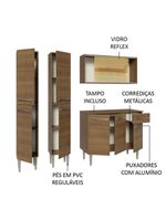 Armário De Cozinha Compacta 169cm Rustic Emilly Madesa 09 Rustic Rustic