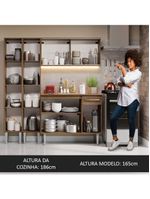 Armário De Cozinha Compacta 169cm Rustic Emilly Madesa 09 Rustic Rustic