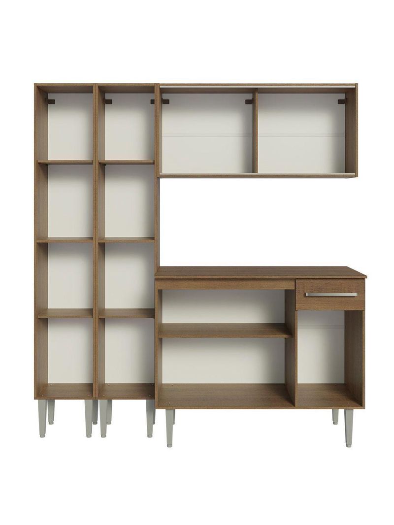 Armário De Cozinha Compacta 169cm Rustic Emilly Madesa 09 Rustic Rustic