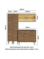 Armário De Cozinha Compacta 169cm Rustic Emilly Madesa 09 Rustic Rustic