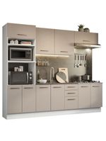 Armário De Cozinha Completa 270cm Branco/crema Agata Madesa 01 Branco/crema Branco/crema