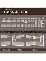Armário De Cozinha Completa 270cm Branco/crema Agata Madesa 01 Branco/crema Branco/crema