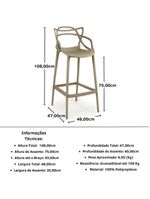 Banqueta Alta Allegra Design Cozinha/bancada - Nude