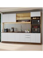 Armário De Cozinha Completa 310cm Stella Madesa 02 Rustic/branco