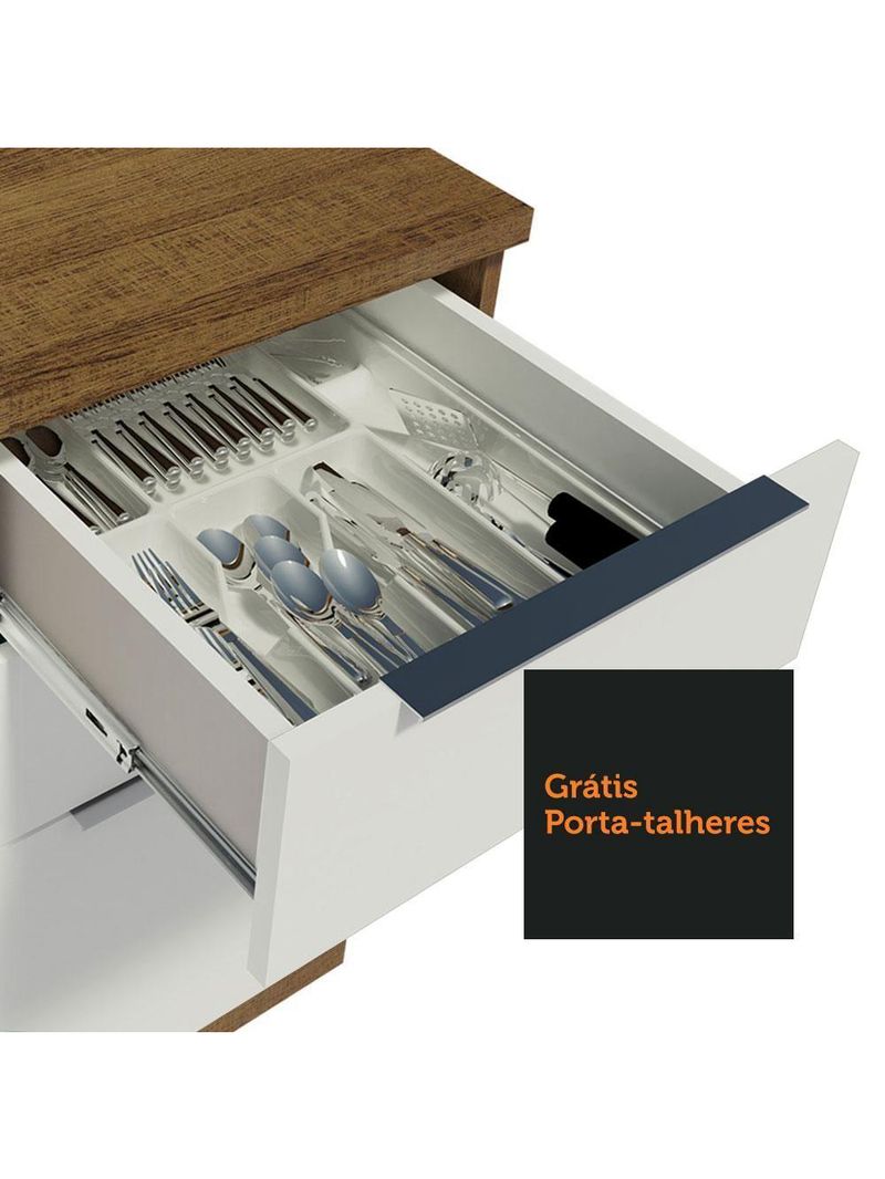 Armário De Cozinha Completa 310cm Stella Madesa 02 Rustic/branco