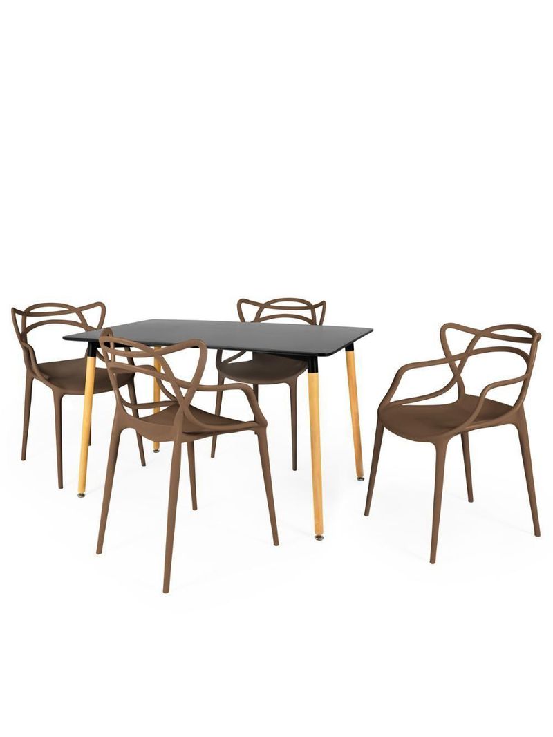 Conjunto Mesa De Jantar Retangular Eiffel 4Cadeiras Allegra