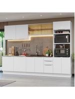 Armário De Cozinha Completa 310cm Stella Madesa 03 Branco