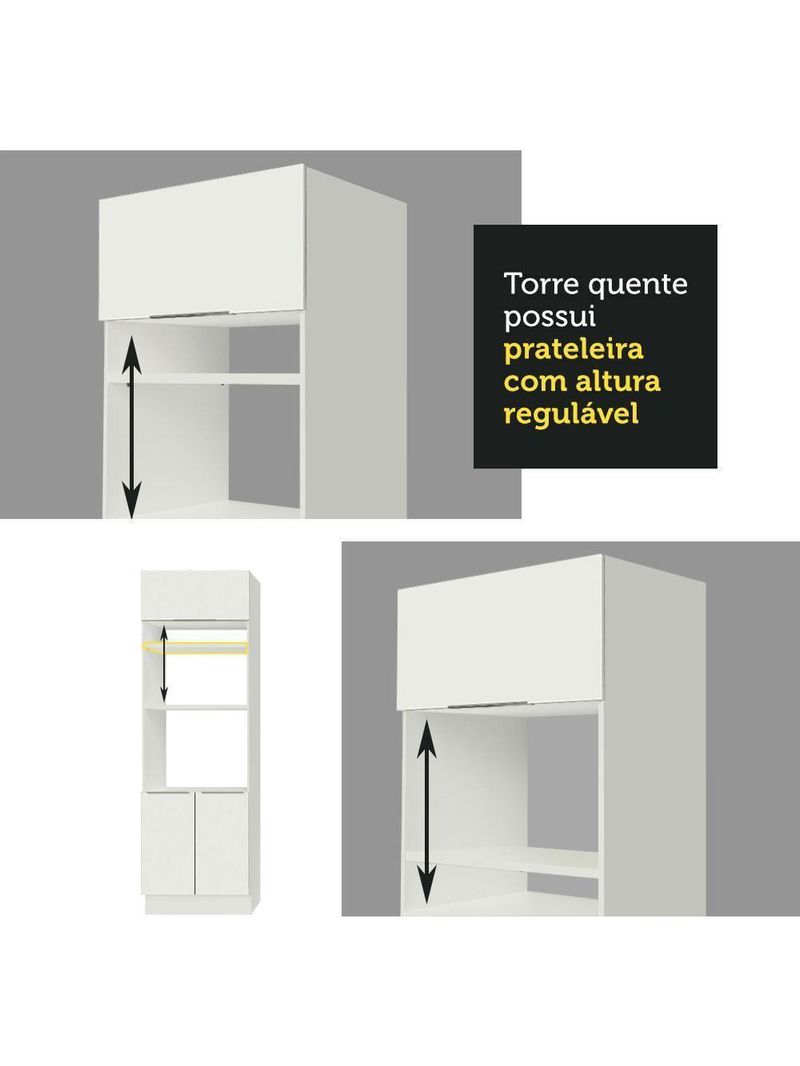 Armário De Cozinha Completa 310cm Stella Madesa 03 Branco