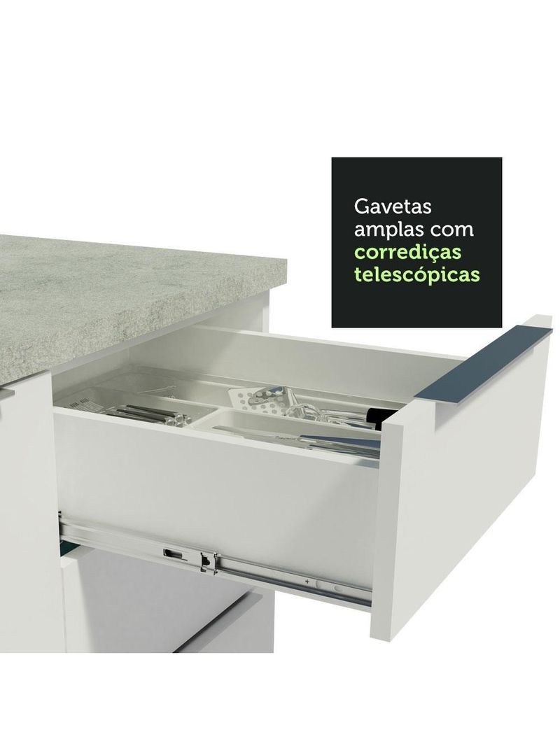 Armário De Cozinha Completa 310cm Stella Madesa 03 Branco