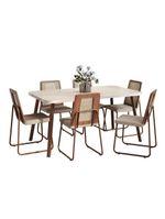 Conjunto Sala De Jantar 6 Cadeiras Catânia Carraro Petra E Rosê