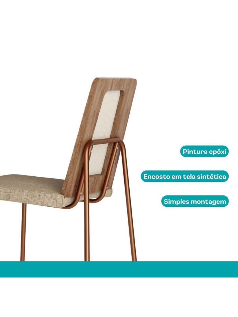 Conjunto Sala De Jantar 6 Cadeiras Catânia Carraro Petra E Rosê