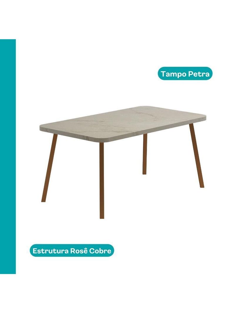 Conjunto Sala De Jantar 6 Cadeiras Catânia Carraro Petra E Rosê