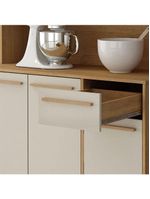 Armário De Cozinha Ametista revestido na cor Cinamomo Off White - Valdemóveis