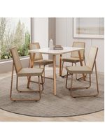 Conjunto Sala De Jantar 4 Cadeiras Dácia Carraro Gelo E Rosê