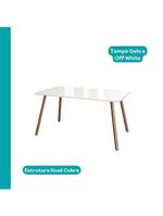 Conjunto Sala De Jantar 4 Cadeiras Dácia Carraro Gelo E Rosê