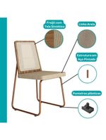 Conjunto Sala De Jantar 4 Cadeiras Dácia Carraro Gelo E Rosê