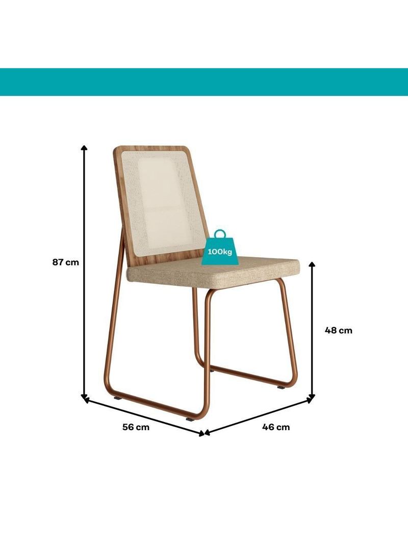 Conjunto Sala De Jantar 4 Cadeiras Dácia Carraro Gelo E Rosê