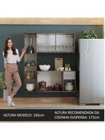 Armário De Cozinha Compacta 120cm Rustic/cinza Easy Madesa Rustic/cinza Rustic/cinza