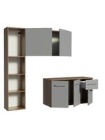 Armário De Cozinha Compacta 120cm Rustic/cinza Easy Madesa Rustic/cinza Rustic/cinza