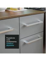 Armário De Cozinha Compacta 120cm Rustic/cinza Easy Madesa Rustic/cinza Rustic/cinza