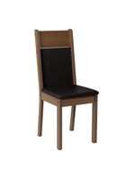 Conjunto Sala De Jantar Mesa Tampo De Vidro 6 Cadeiras Zoe Madesa Preto/rustic