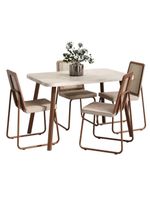 Conjunto Sala De Jantar 4 Cadeiras Trento Carraro Petra E Rosê