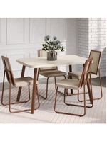 Conjunto Sala De Jantar 4 Cadeiras Trento Carraro Petra E Rosê