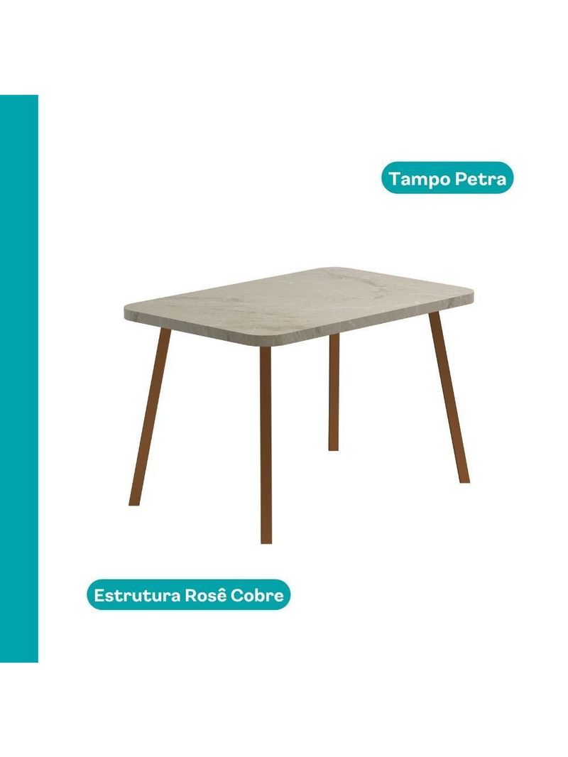 Conjunto Sala De Jantar 4 Cadeiras Trento Carraro Petra E Rosê