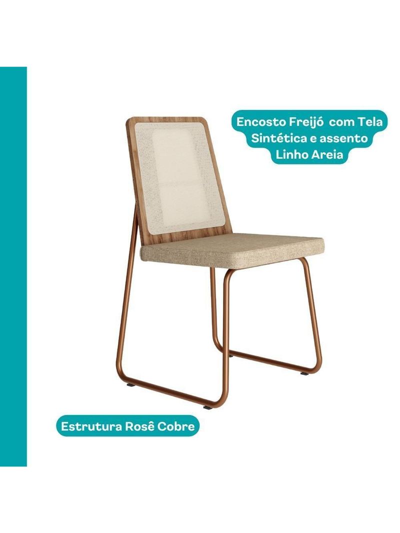 Conjunto Sala De Jantar 4 Cadeiras Trento Carraro Petra E Rosê