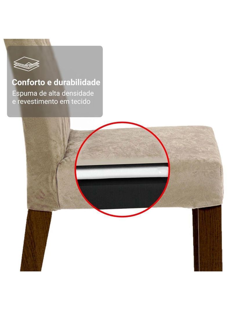 Conjunto Sala De Jantar Mesa Tampo De Vidro 6 Cadeiras Odara Madesa Rustic/imperial