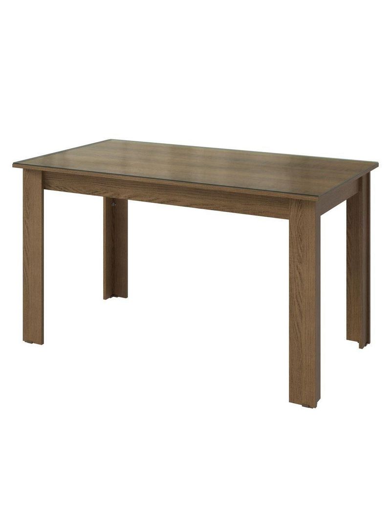 Conjunto Sala De Jantar Mesa Tampo De Vidro 6 Cadeiras Odara Madesa Rustic/imperial