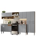 Armário De Cozinha Completa 293cm Com Pia Rustic/cinza Emilly Madesa 09 Rustic/cinza Rustic/cinza