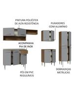 Armário De Cozinha Completa 293cm Com Pia Rustic/cinza Emilly Madesa 09 Rustic/cinza Rustic/cinza