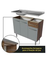 Armário De Cozinha Completa 293cm Com Pia Rustic/cinza Emilly Madesa 09 Rustic/cinza Rustic/cinza