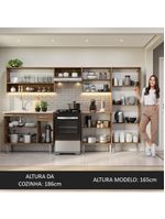 Armário De Cozinha Completa 293cm Com Pia Rustic/cinza Emilly Madesa 09 Rustic/cinza Rustic/cinza
