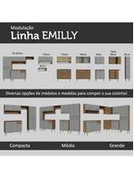 Armário De Cozinha Completa 293cm Com Pia Rustic/cinza Emilly Madesa 09 Rustic/cinza Rustic/cinza