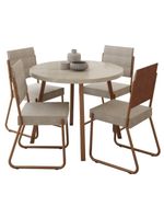 Conjunto Sala De Jantar 4 Cadeiras Dália Carraro Petra Rose