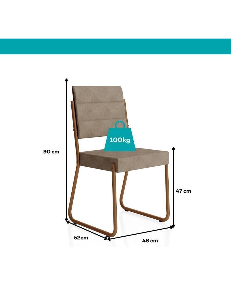 Conjunto Sala De Jantar 4 Cadeiras Dália Carraro Petra Rose