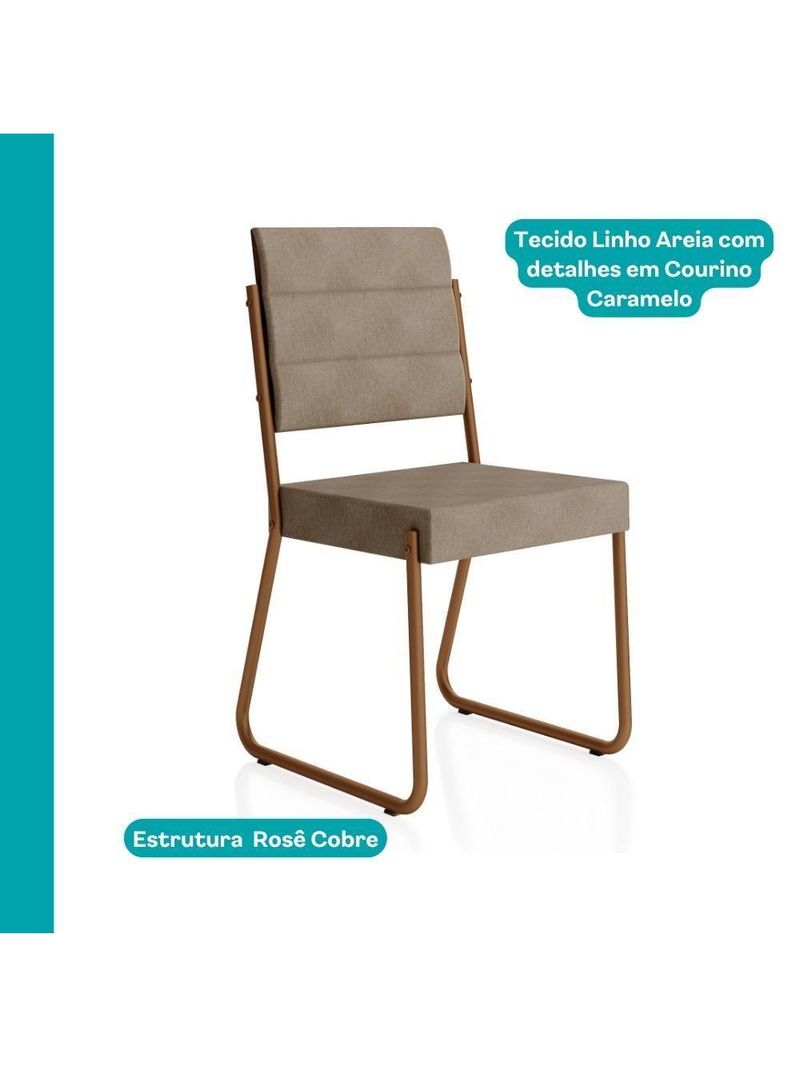 Conjunto Sala De Jantar 4 Cadeiras Dália Carraro Petra Rose