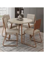 Conjunto Sala De Jantar 4 Cadeiras Dália Carraro Petra Rose