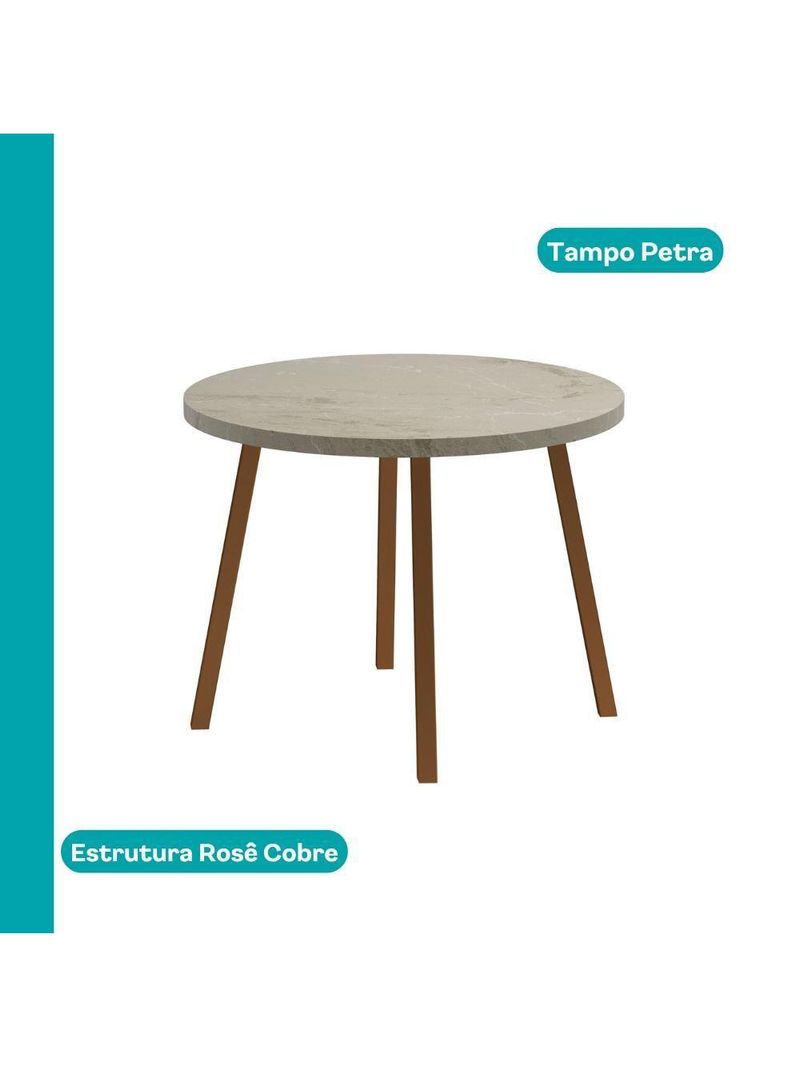 Conjunto Sala De Jantar 4 Cadeiras Dália Carraro Petra Rose