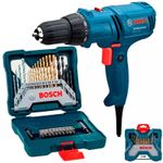 Parafusadeira e Furadeira Elétrica 400W 3/8 POL GSR 7-14E + Estojo 34 Peças X-Line Titânio BOSCH