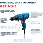 Parafusadeira e Furadeira Elétrica 400W 3/8 POL GSR 7-14E + Estojo 34 Peças X-Line Titânio BOSCH