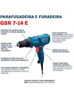 Parafusadeira e Furadeira Elétrica 400W 3/8 POL GSR 7-14E + Estojo 34 Peças X-Line Titânio BOSCH