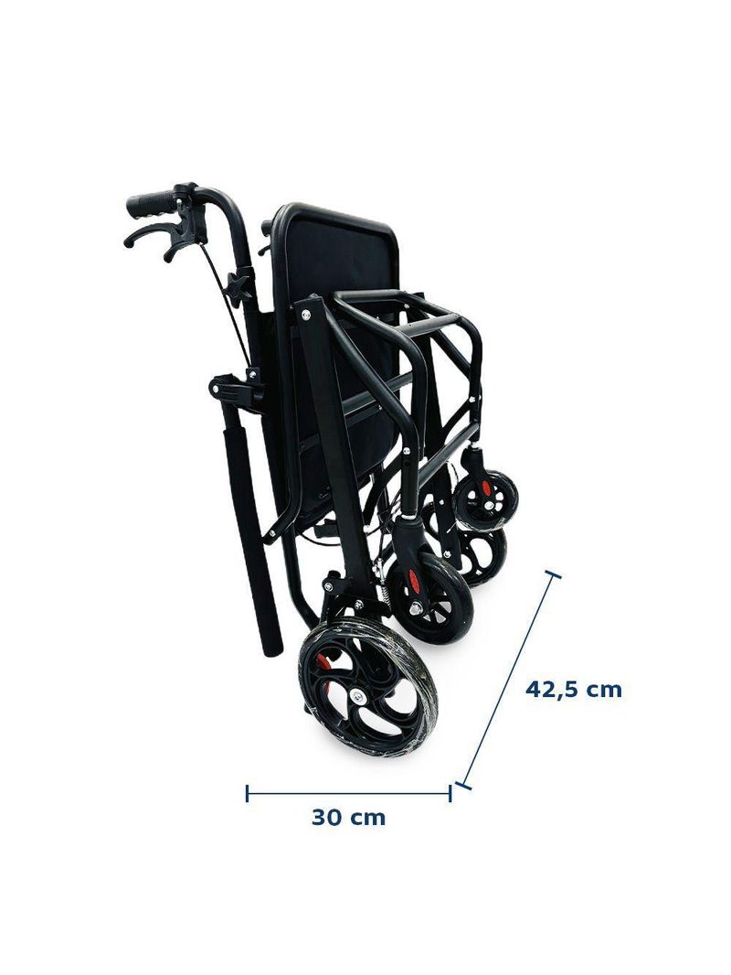 Cadeira de Transporte Dellamed em Aço Dobrável até 100kg D90