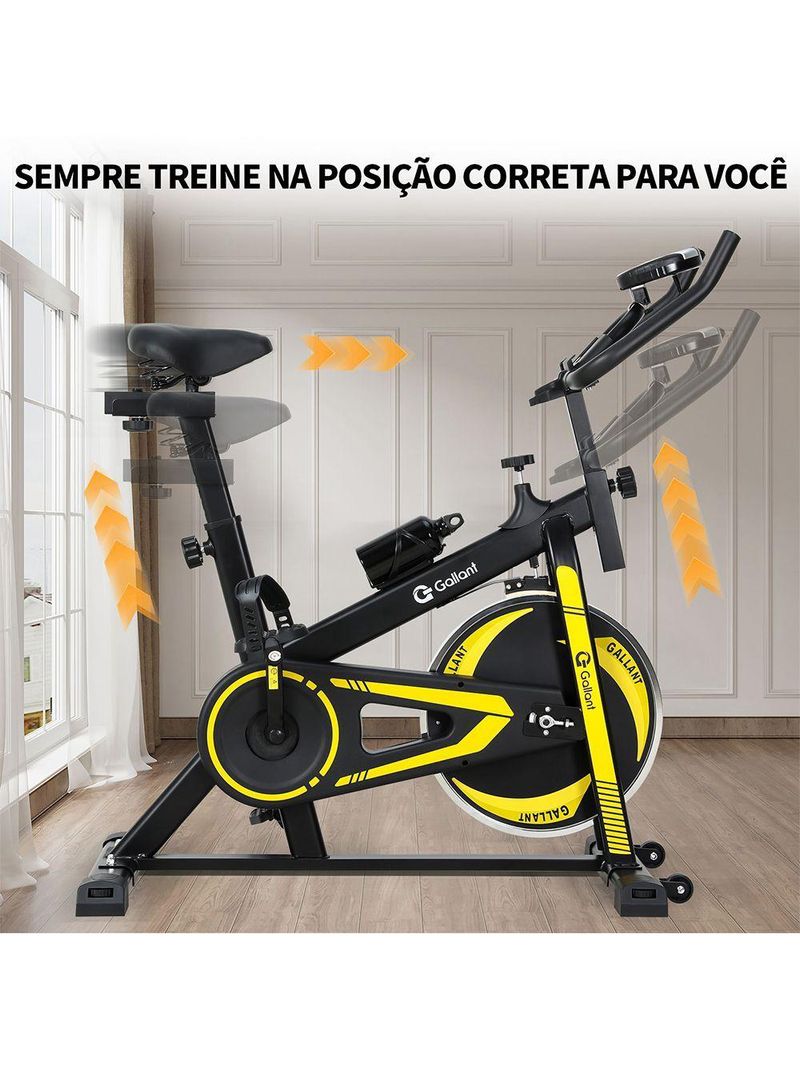 Bicicleta Ergométrica Spinning Gallant Power X Mecânica Ate 120kg Roda De Inercia 6kg (GSB06HBTB-PT)