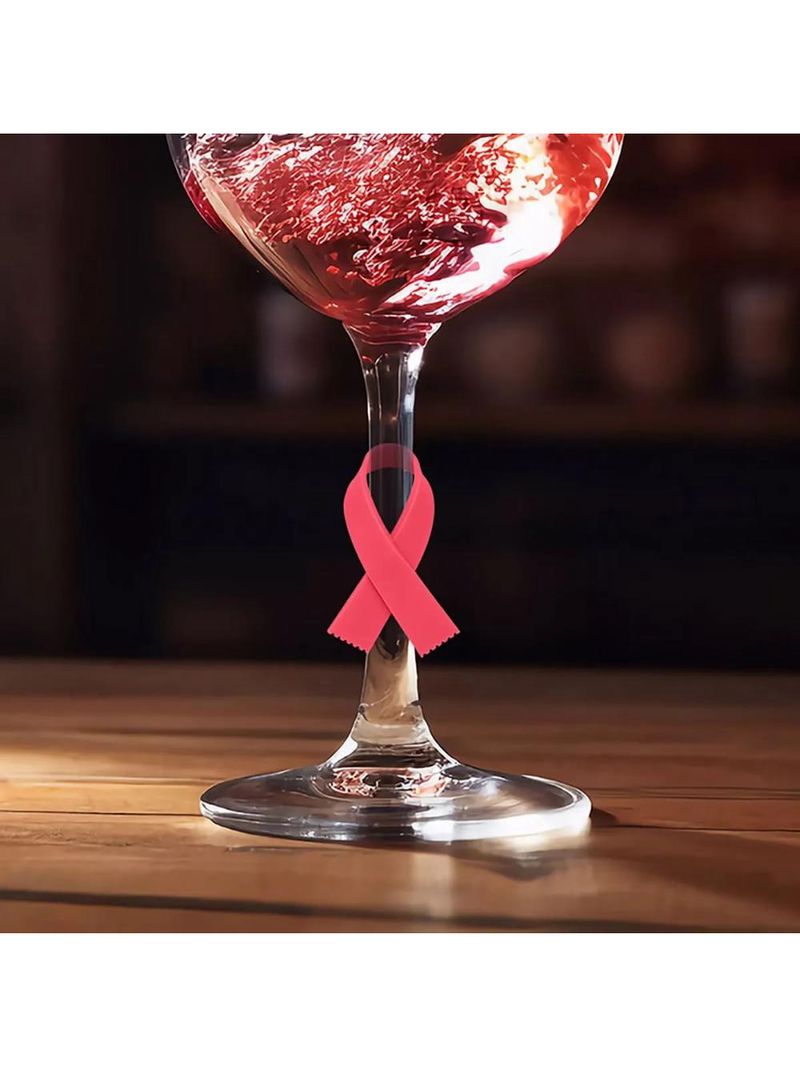 Conjunto elegante 6 marcadores laço taças de vinho e drinks